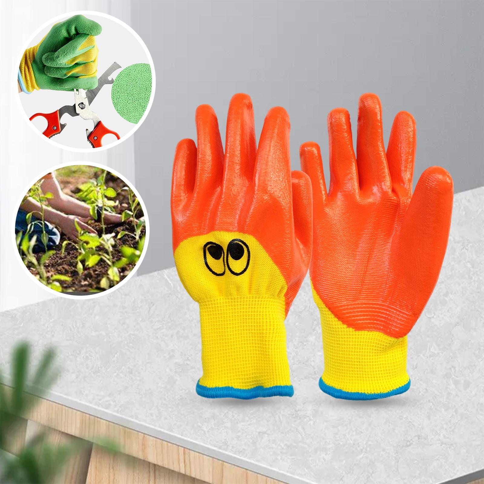 Kids Gardening Gloves, Rubber Coated Gloves for , , Non Slip, Washable Gloves with Rubber Coated Palm for 4 to 8