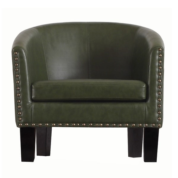 Isabela Faux Leather Barrel Accent Club Chair by Moser Bay