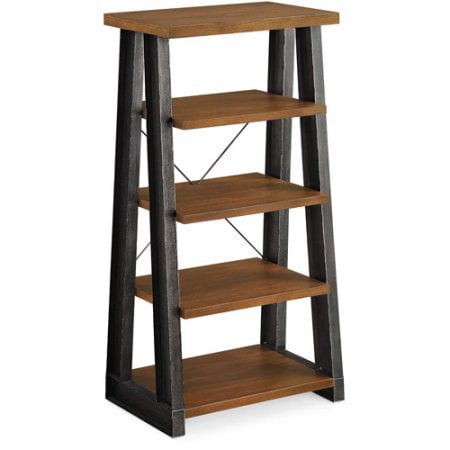 Better Homes & Gardens Mercer 5-Shelf Audio/Video Tower Bookcase, Vintage Oak Finish