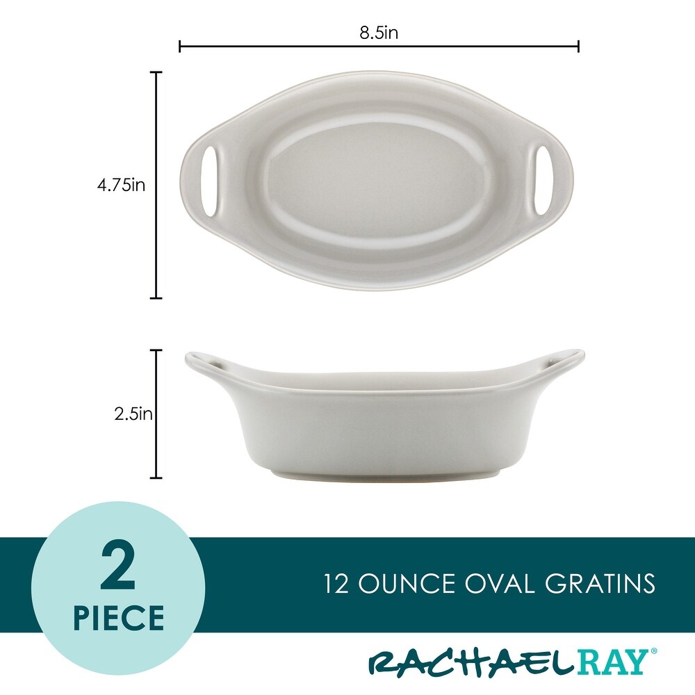 Rachael Ray Ceramics Oval Au Gratin Set  2 Piece