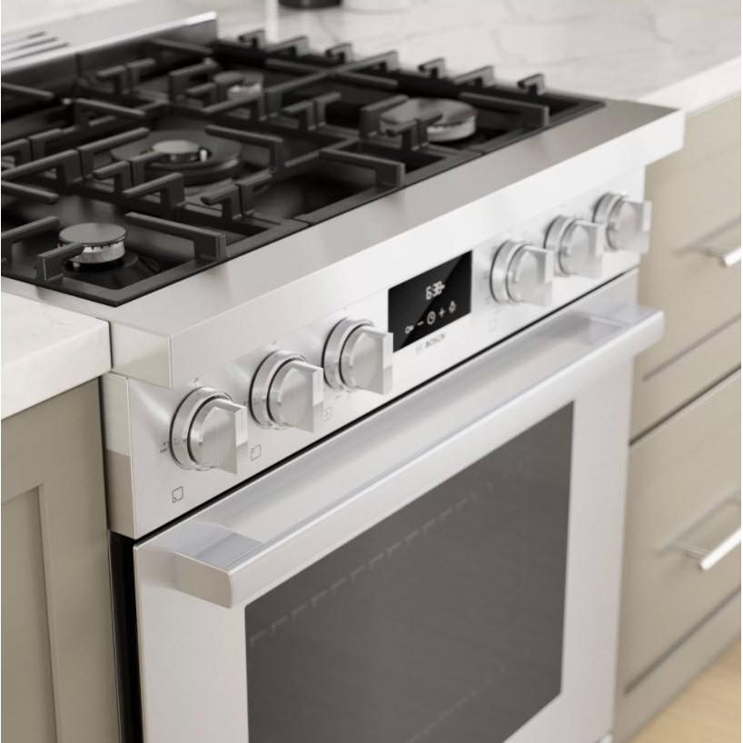 Bosch 30-inch Freestanding Dual Fuel Range with Convection Technology HDS8055C/01