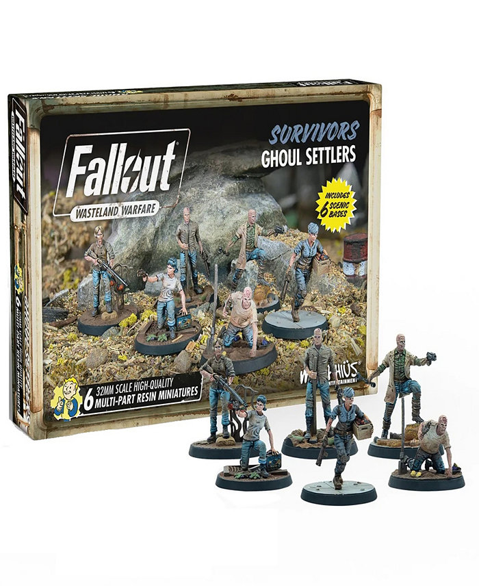 Modiphius Fallout Wasteland Warfare Survivors Ghoul Settlers the Slog 6 Unpainted Resin Miniatures