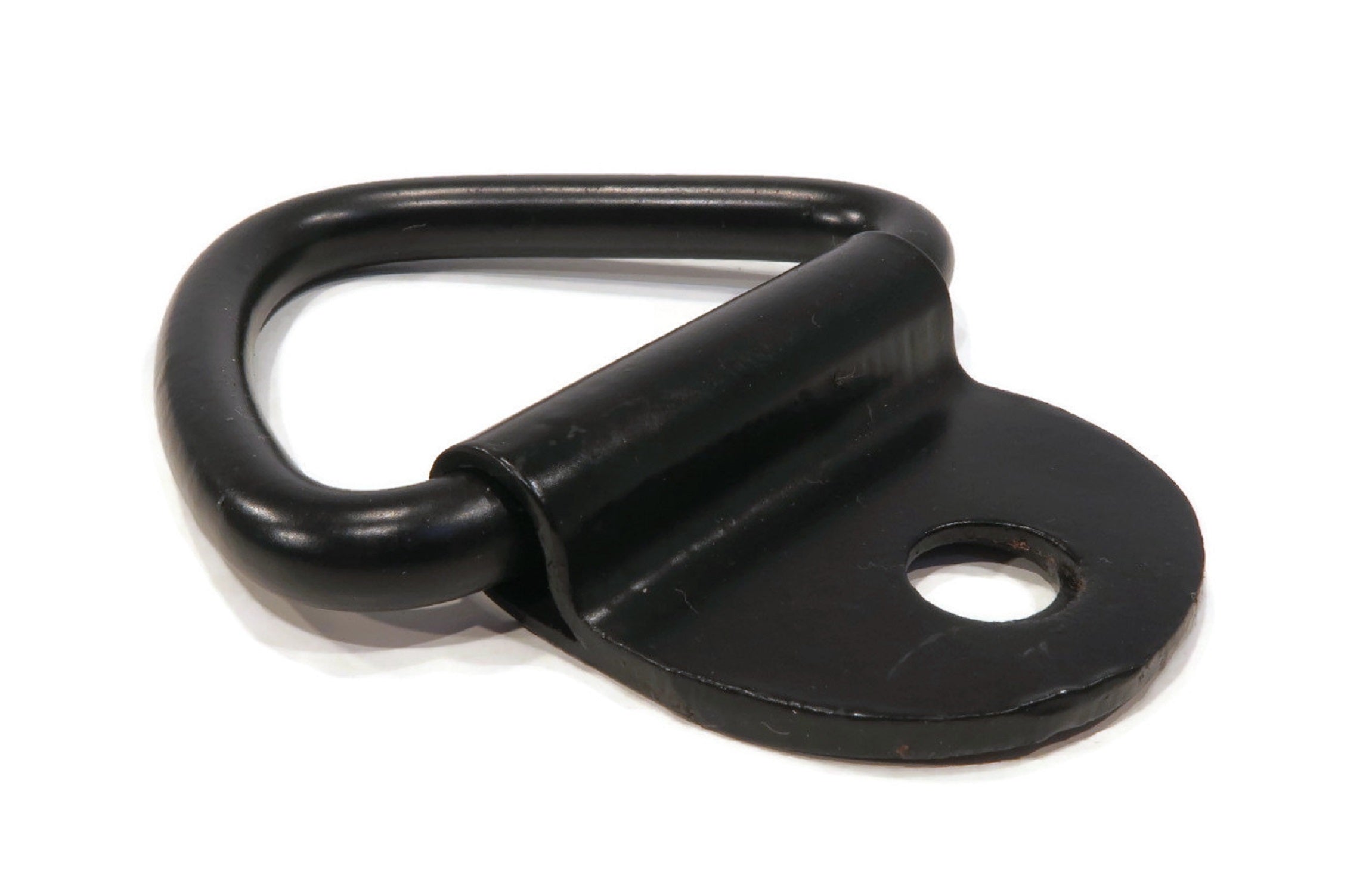 The ROP Shop | (2) 1/4" Black Steel D-Ring Bracket Clip Anchor Tie Down Trailer Truck ATV Boat