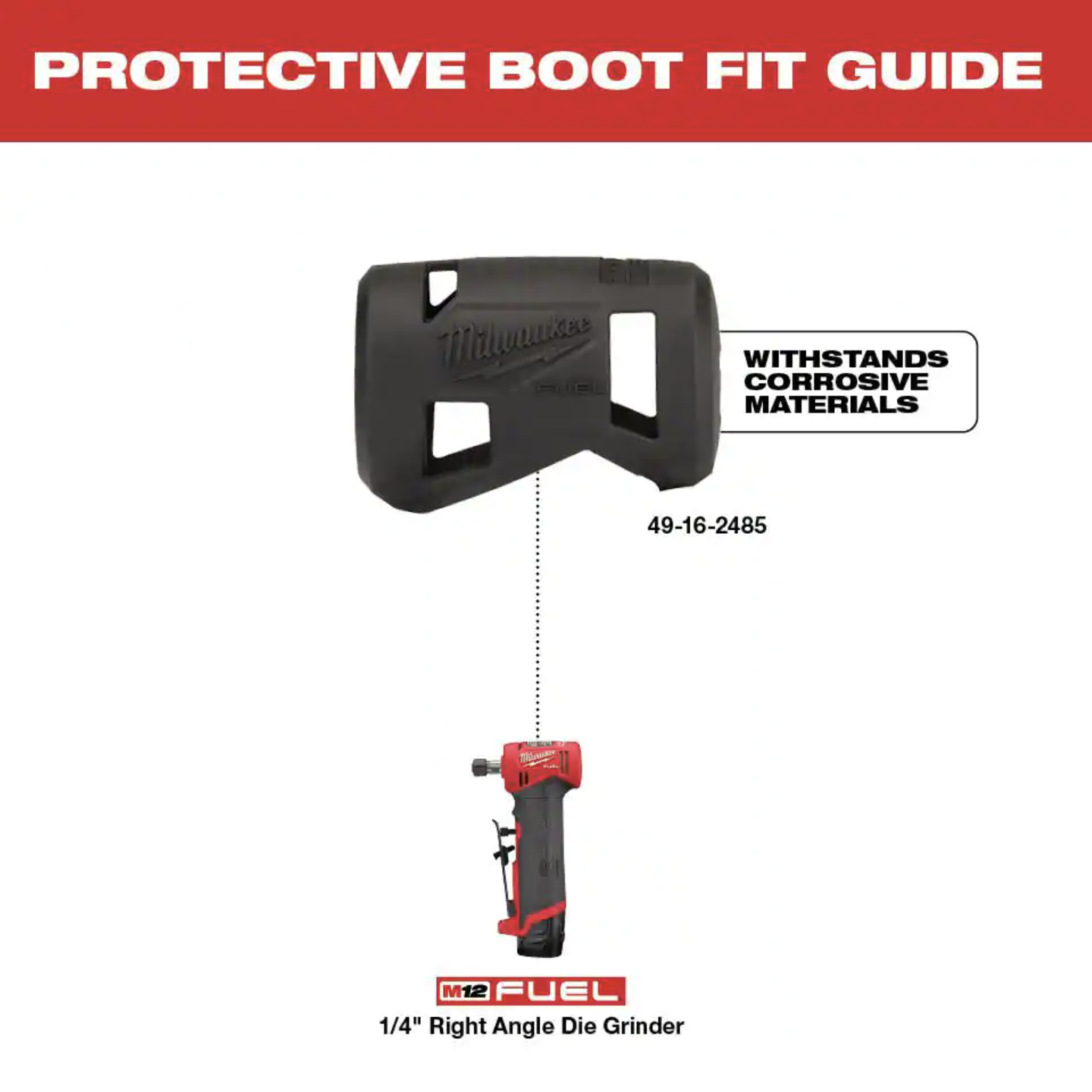 Milwaukee M12 FUEL 12V Lithium-Ion Brushless Cordless 1/4 in. Right Angle Die Grinder with M12 2.0 Ah Battery (2485-20-48-11-2420)