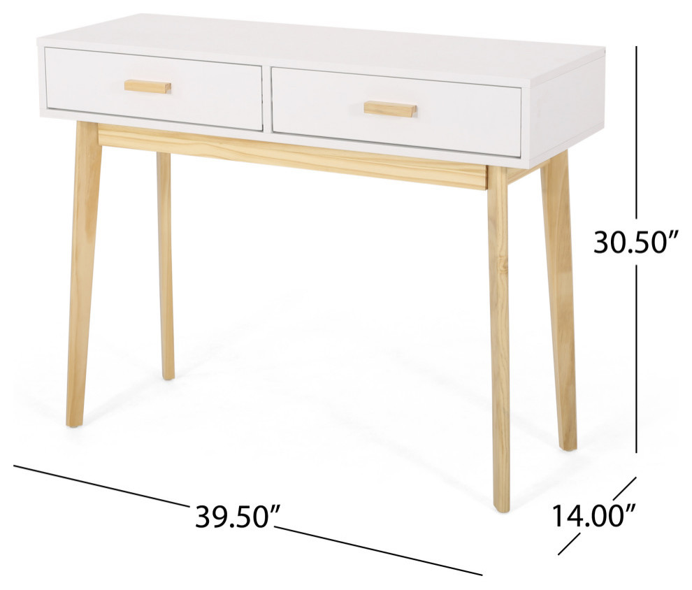 Lombard Mid Century Modern 2 Drawer Console Table   Midcentury   Console Tables   by GDFStudio  Houzz