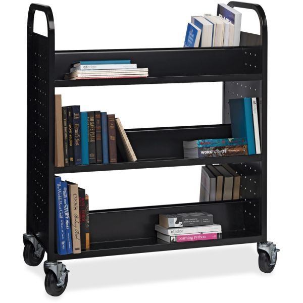 Lorell Double-sided Book Cart