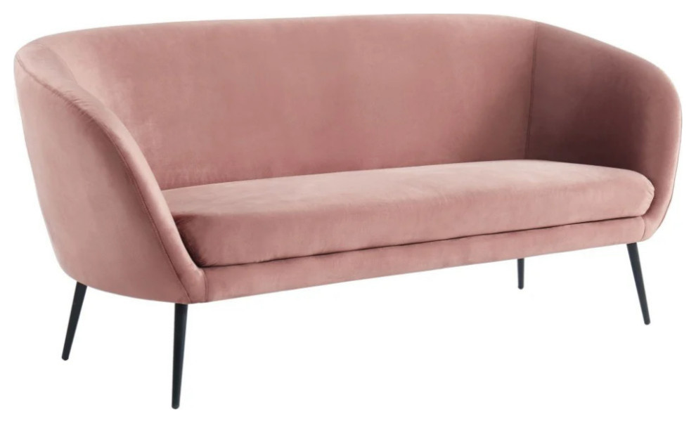 Elio Modern Coral Fabric Sofa   Midcentury   Sofas   by Rustic Home Furniture Deco  Houzz