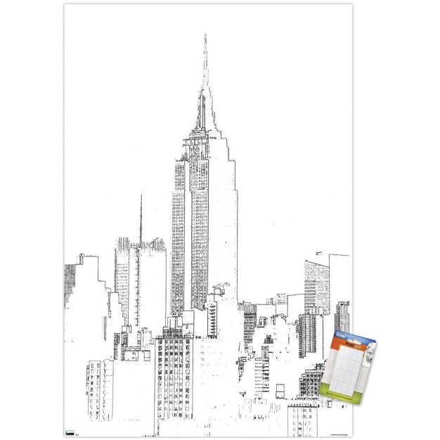 Trends International Line Art New York Skyline Unframed Wall Poster Prints