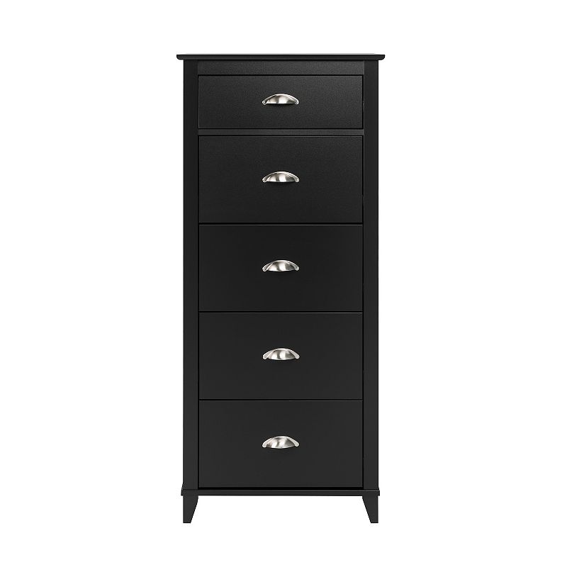 Prepac Black Yaletown 5 -Drawer Tall Dresser