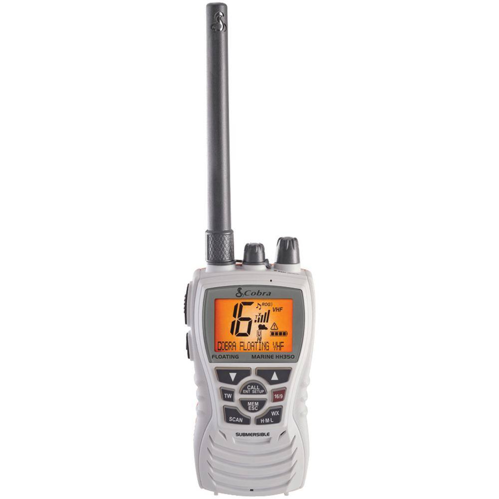 COBRA MARINE Marine 6-Watt Floating VHF Radio White MR HH350 W FLT