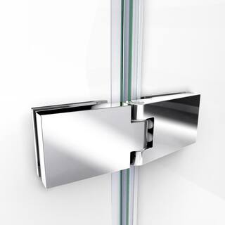 DreamLine Aqua Ultra 57 to 60 in. x 58 in. Semi-Frameless Hinged Tub Door in Brushed Nickel SHDR-3448580-RT-04