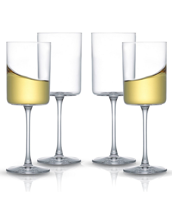 JoyJolt Claire White Wine Glasses Set of 4