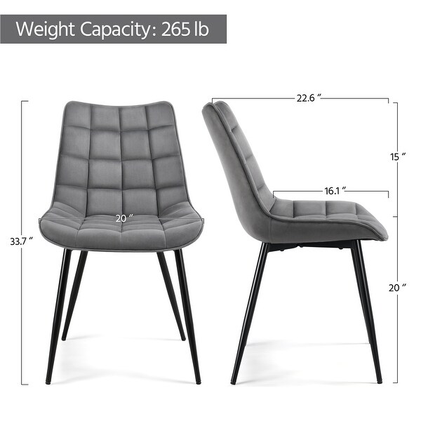 Modern Upholstered Dining Chairs for Living Room， Set of 2， Gray