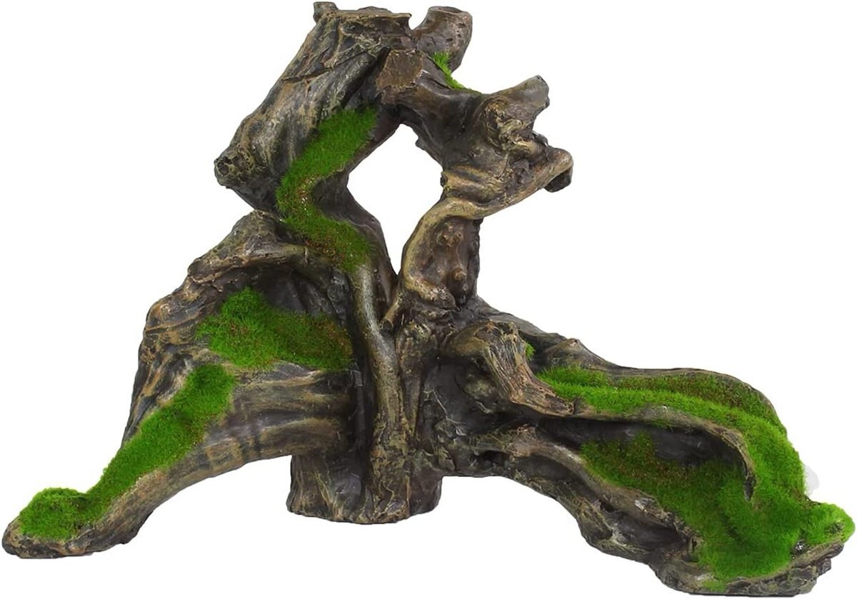 Penn-Plax Aqua-Flora 3-Piece Bundle Naturally Inspired Bogwood Fish Ornament， Multicolor