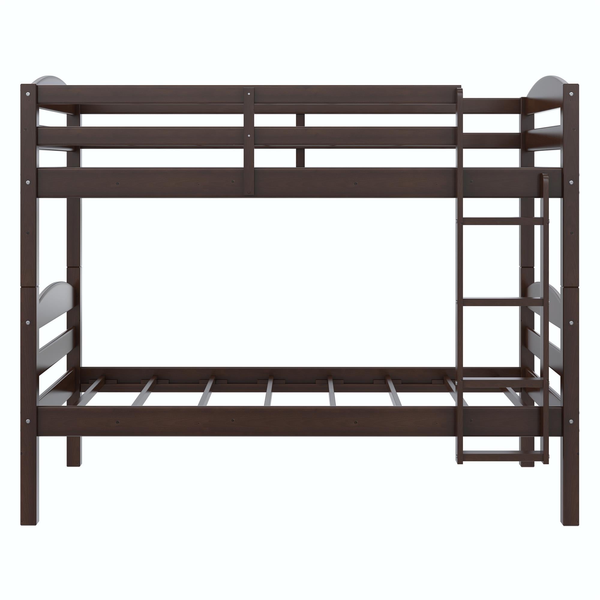 Better Homes & Gardens Leighton Solid Wood Twin-over-Twin Convertible Bunk Bed, Mocha