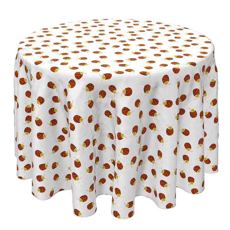 Round Tablecloth， 100% Cotton， 60 Round， Pineapple Drinks