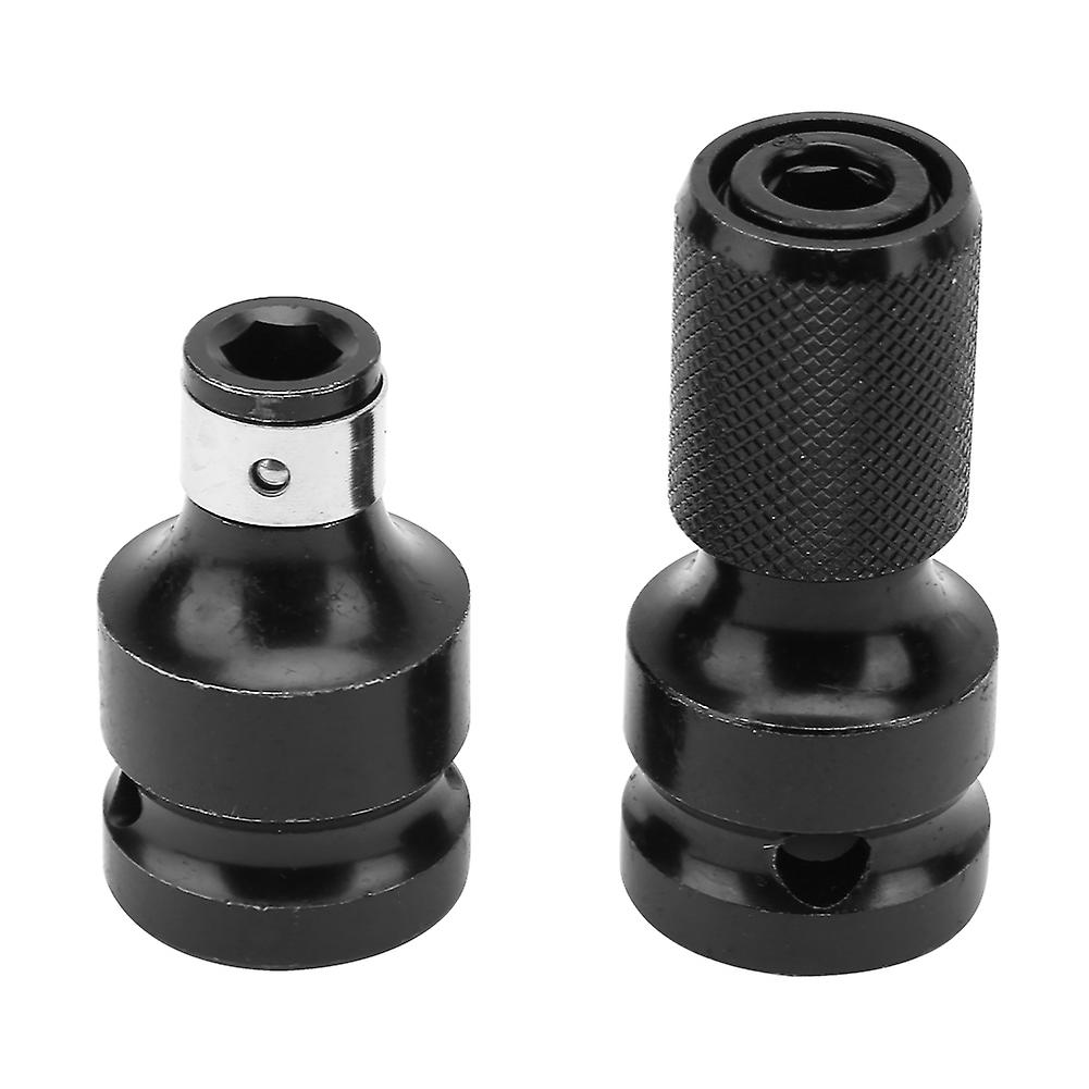 2pcs 1/2 To 1/4 Hex Female Telescopic Socket Adapter For Electric Wrench