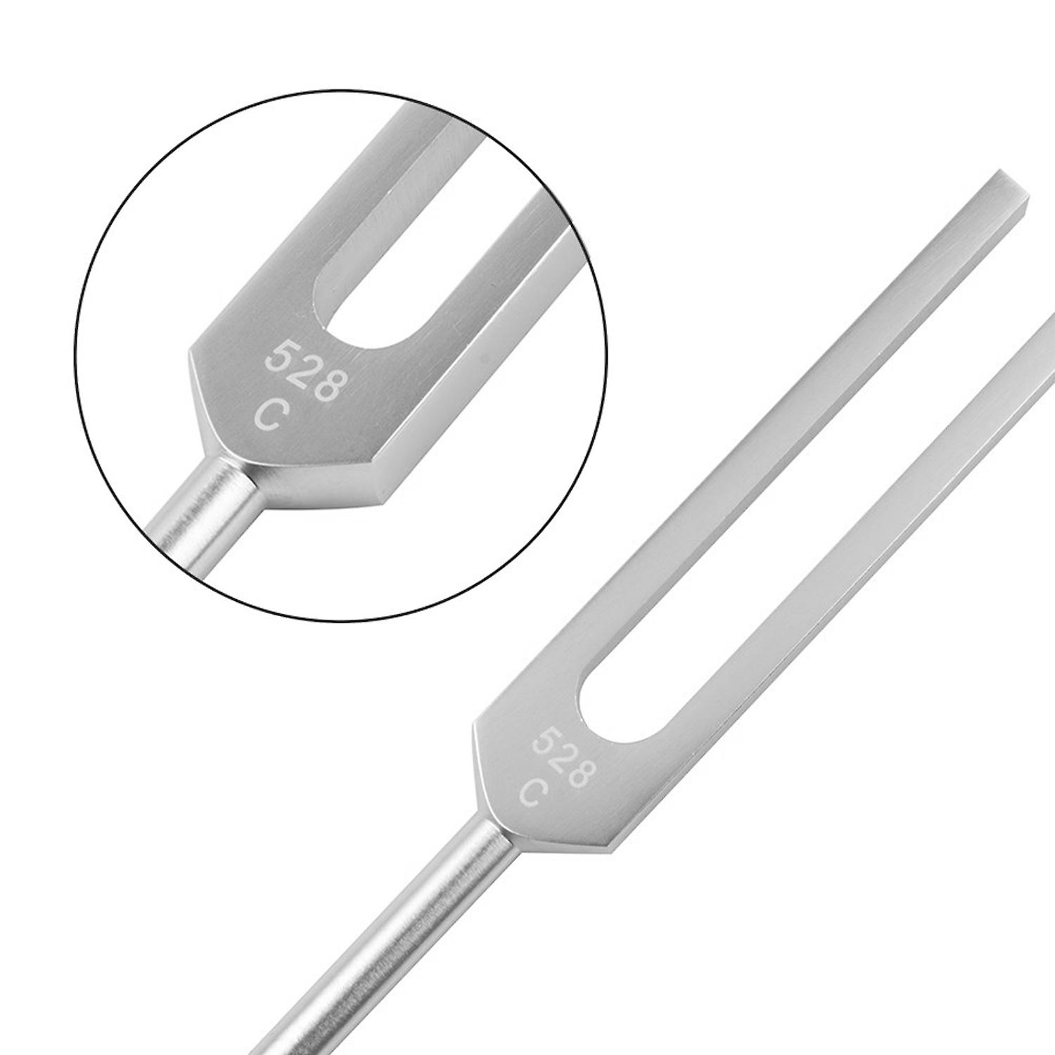 Aluminum Alloy Tuning Fork 528c 528hz Pitchfork With Mallet Cleaning Cloth Carry Bag Sound Healing Musical Instrument Silver