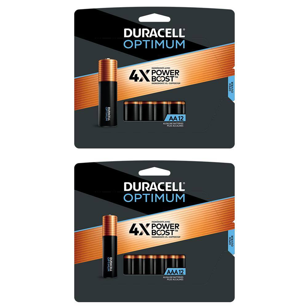 Duracell Optimum 12-Count AA and 12-Count AAA Alkaline Battery Variety Pack (24 Total Batteries) 004133304315