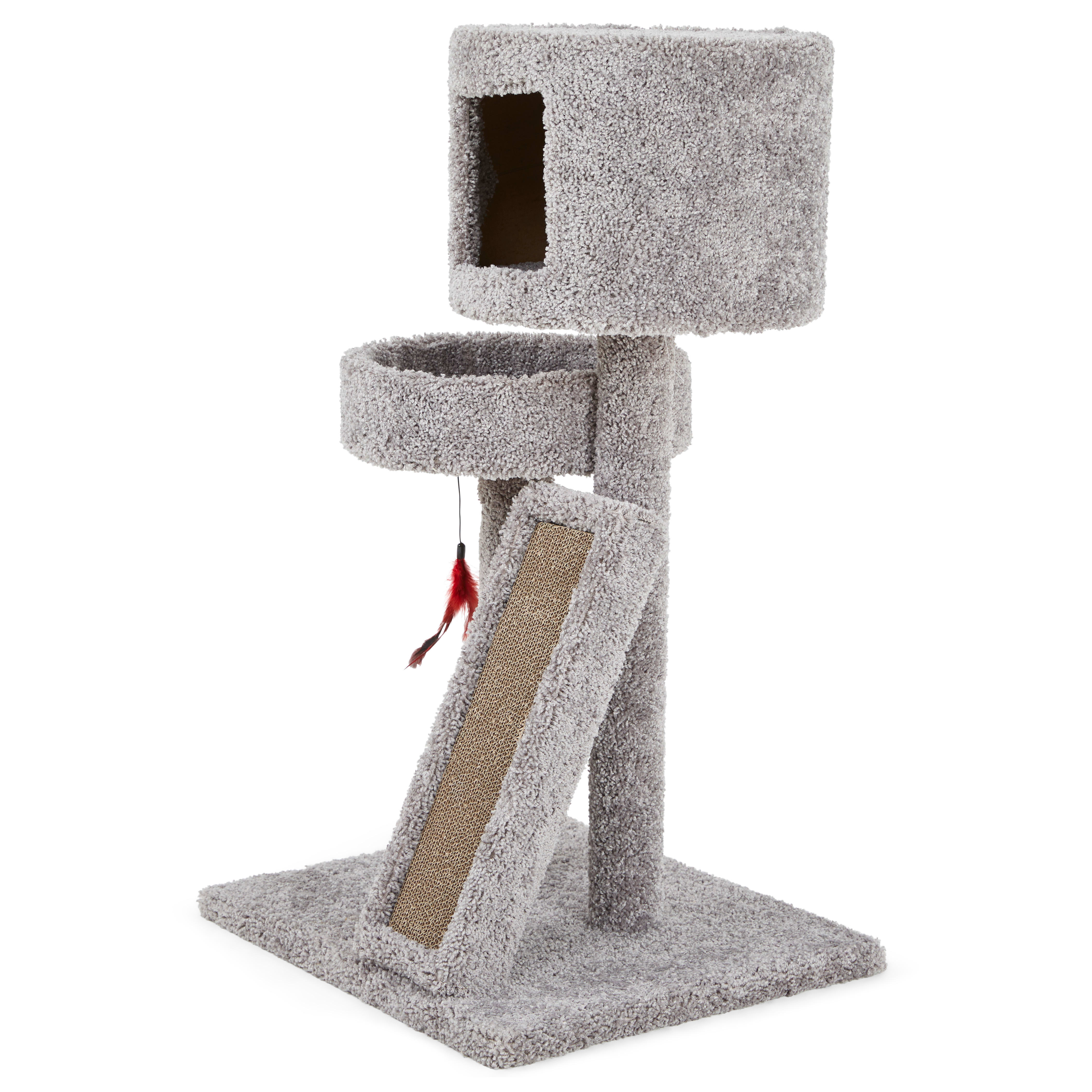 EveryYay Lookout Loft 3-level Cat Tree with Hideaway  Refillable Scratcher， 23