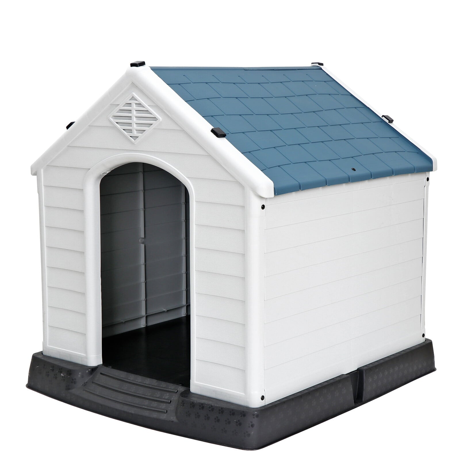 ZENY Large Dog House Indoor Outdoor Plastic Pet House Waterproof Kennel， White