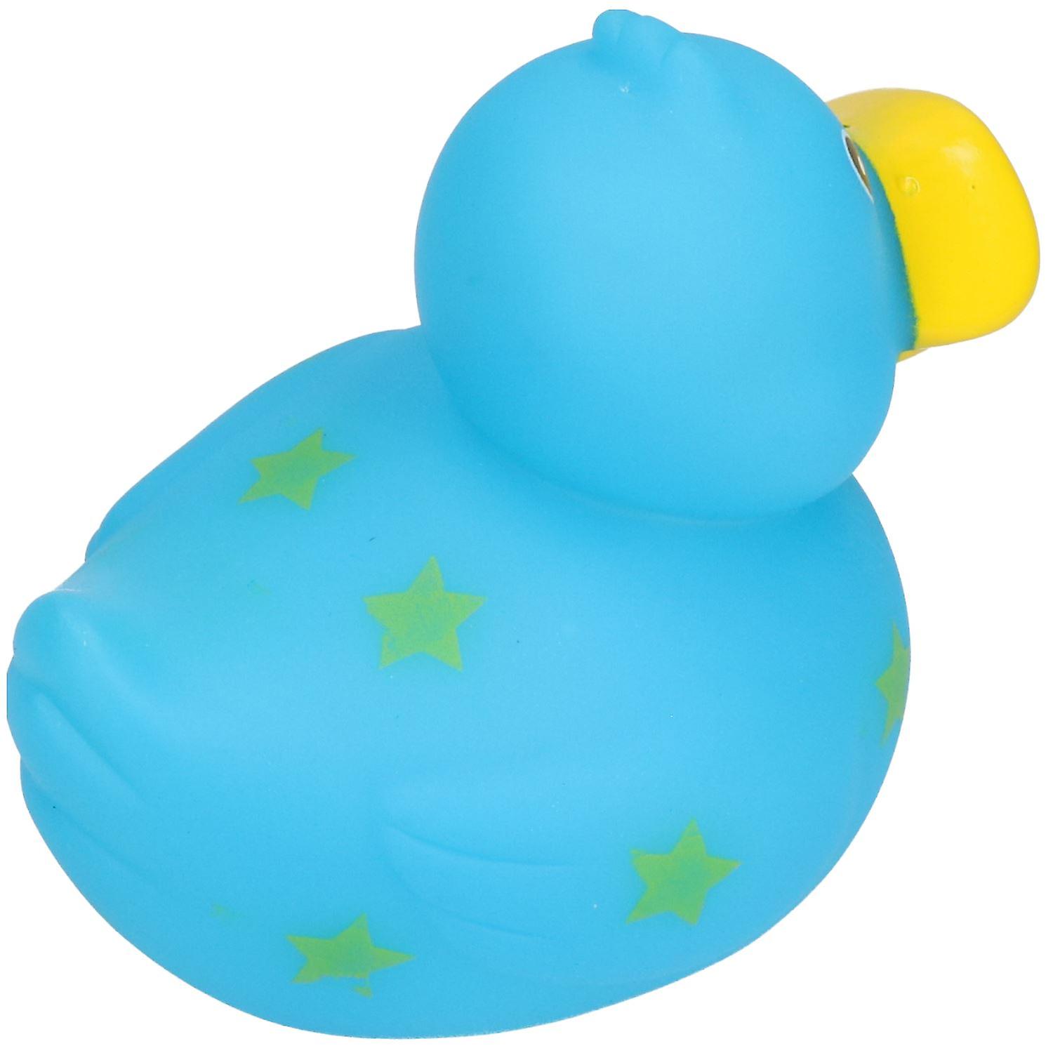 Blue and Black Star Rubber Vinyl Squeaky Duck Squeaky Dog Toy 8x10cm