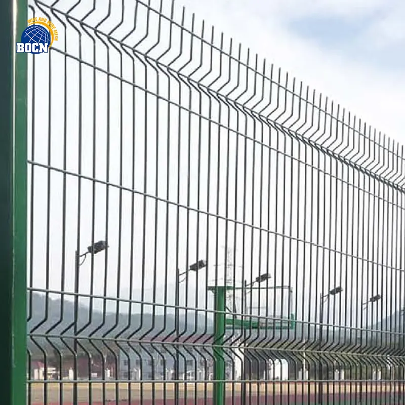 Manufacturer supply professional metal galvanized pvc coated welded curved 3d bend fence with square post