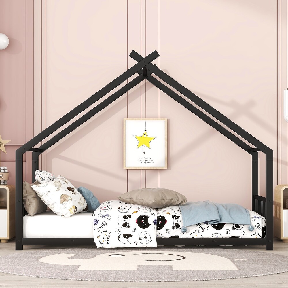 Creativity House Bed Metal Platform Kids Bed Floor Bed