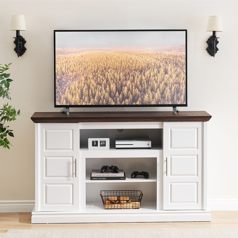 Efrin 58 inch TV Stand Hidden LED Light TV Cabinet and Storage Drawer   58\