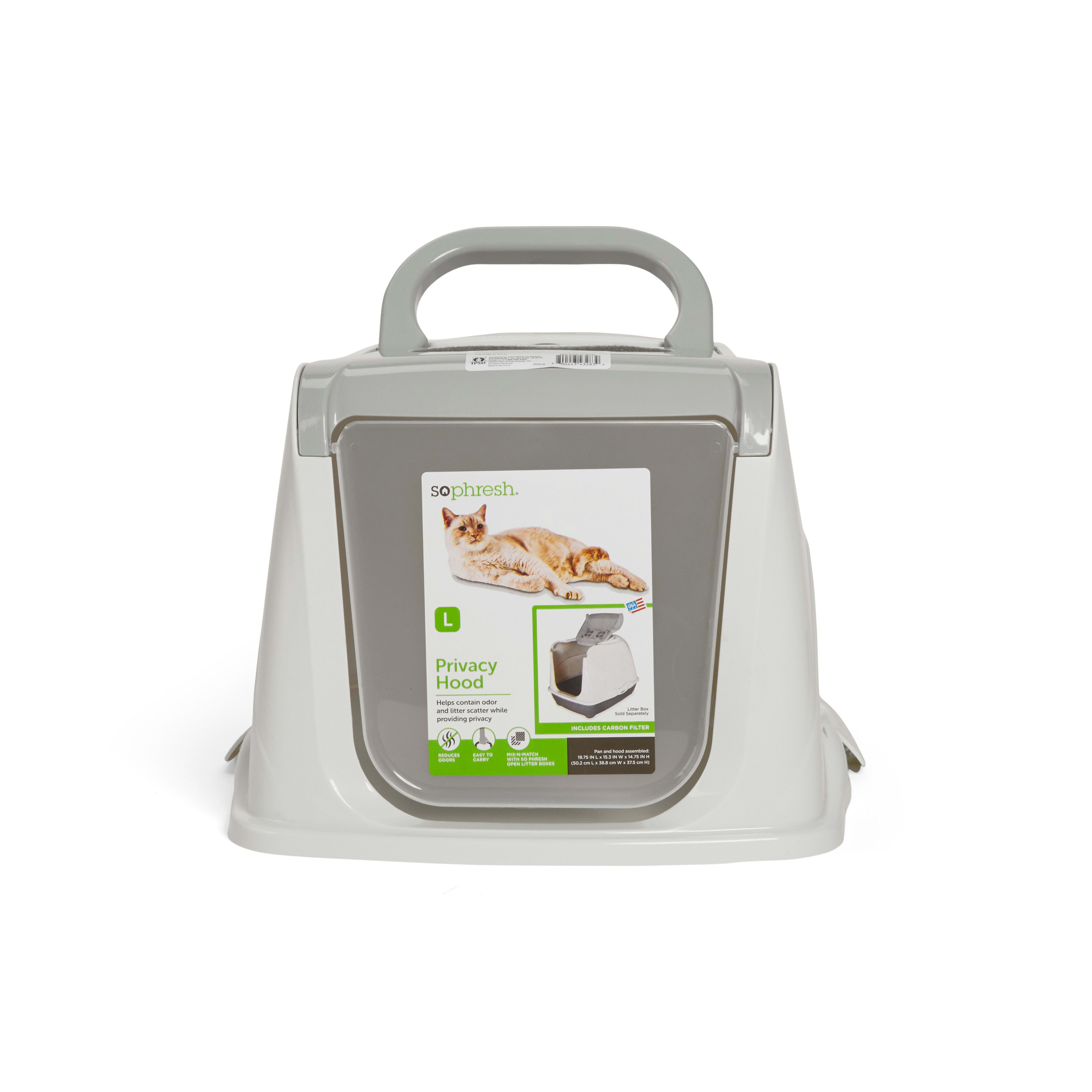 SO PHRESH White Flip Top Cat Litter Box Hood， 19.7