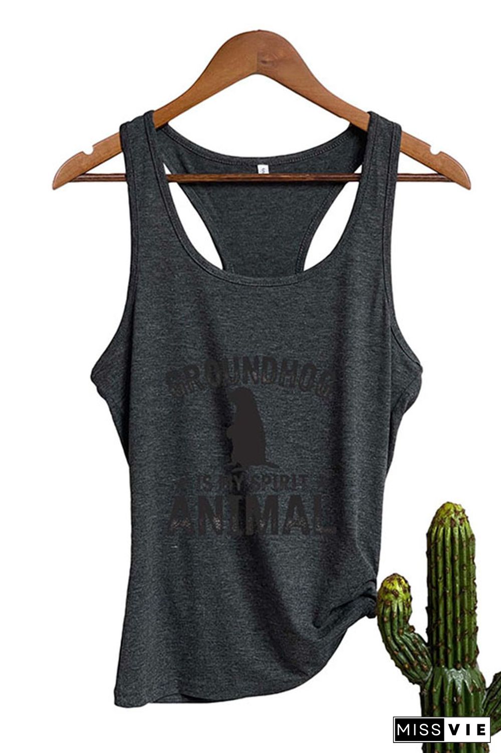 Groundhog Is My Spirit Animal Sleeveless Tank Top Wholesale