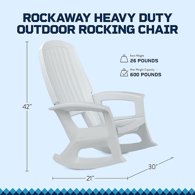 Semco Plastics Rockaway Heavy Duty All-Weather Outdoor Rocking Chair