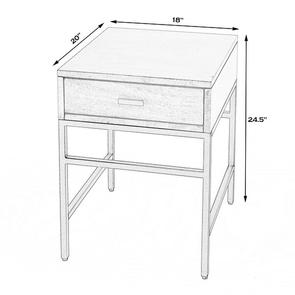 Butler Hans 1 Drawer Wood and Iron End Table