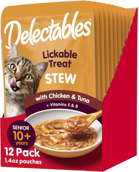 Hartz Delectables Stew Senior 10+ Chicken and Tuna Lickable Cat Treat