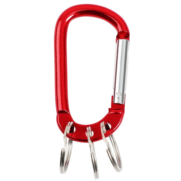 Unique Bargains Universal Fishing Traveling Carabiner With Bag Keychains Red 1 Pc