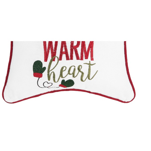 C amp f Home Cold Hands Warm Heart Embroidered Throw Pillow