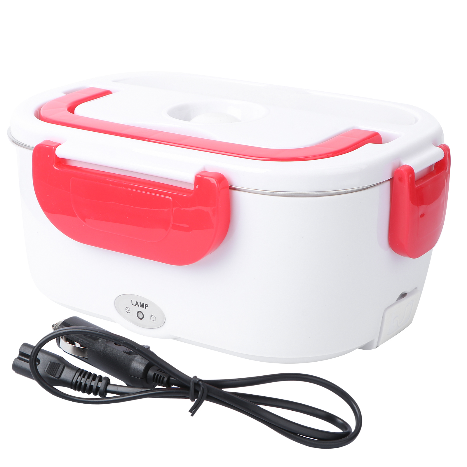 NUOLUX Portable Electric Heated Car Plug Heating Lunch Box Travel Food Warmer Container (Red)