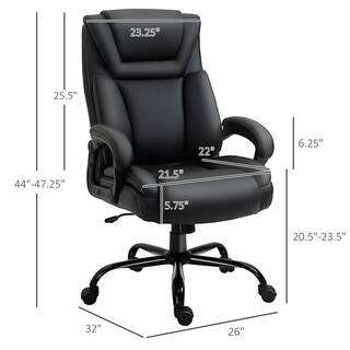 Vinsetto Black Big and Tall Executive Office Chair 400 lbs. Computer Desk Chair with High Back PU Leather Ergonomic Upholstery 921-470BK