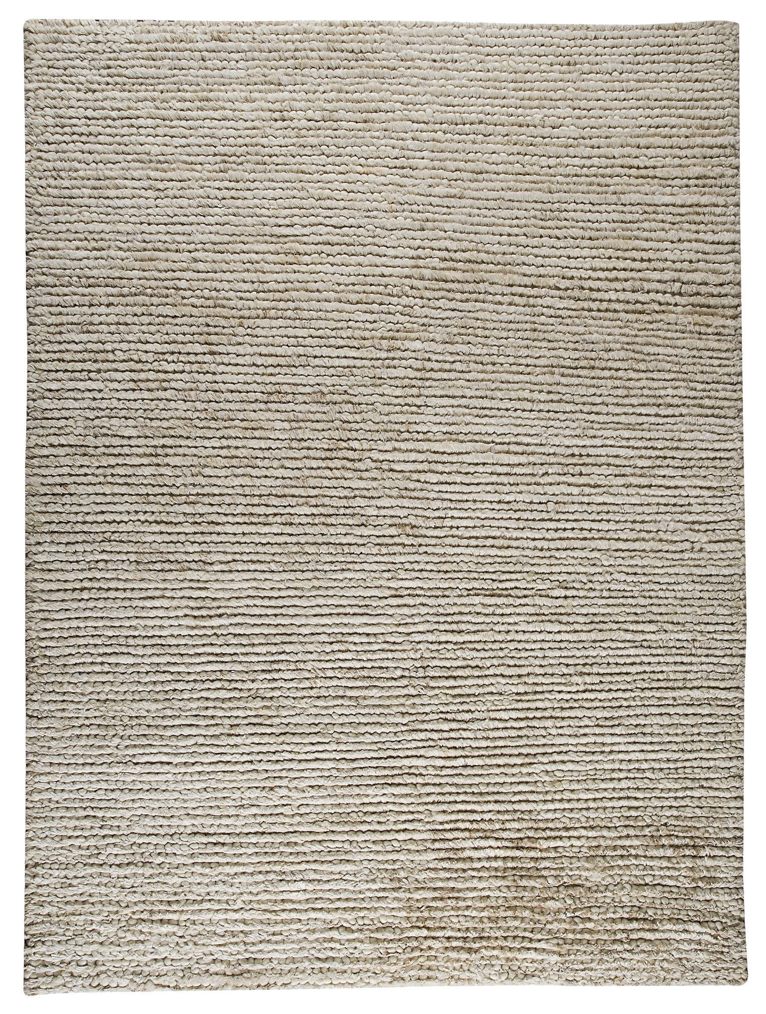 Nature Collection Hand Woven Wool and Hemp Area Rug in White