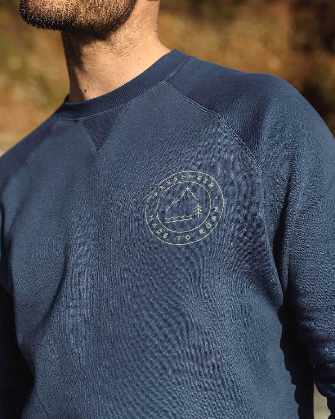 Border Recycled Cotton Sweatshirt - Dark Denim