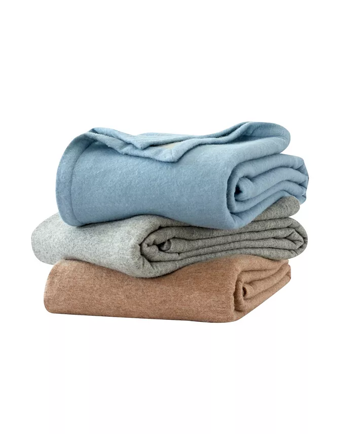 MELANGE HOME Self Hem Merino Wool Blanket， Full Queen