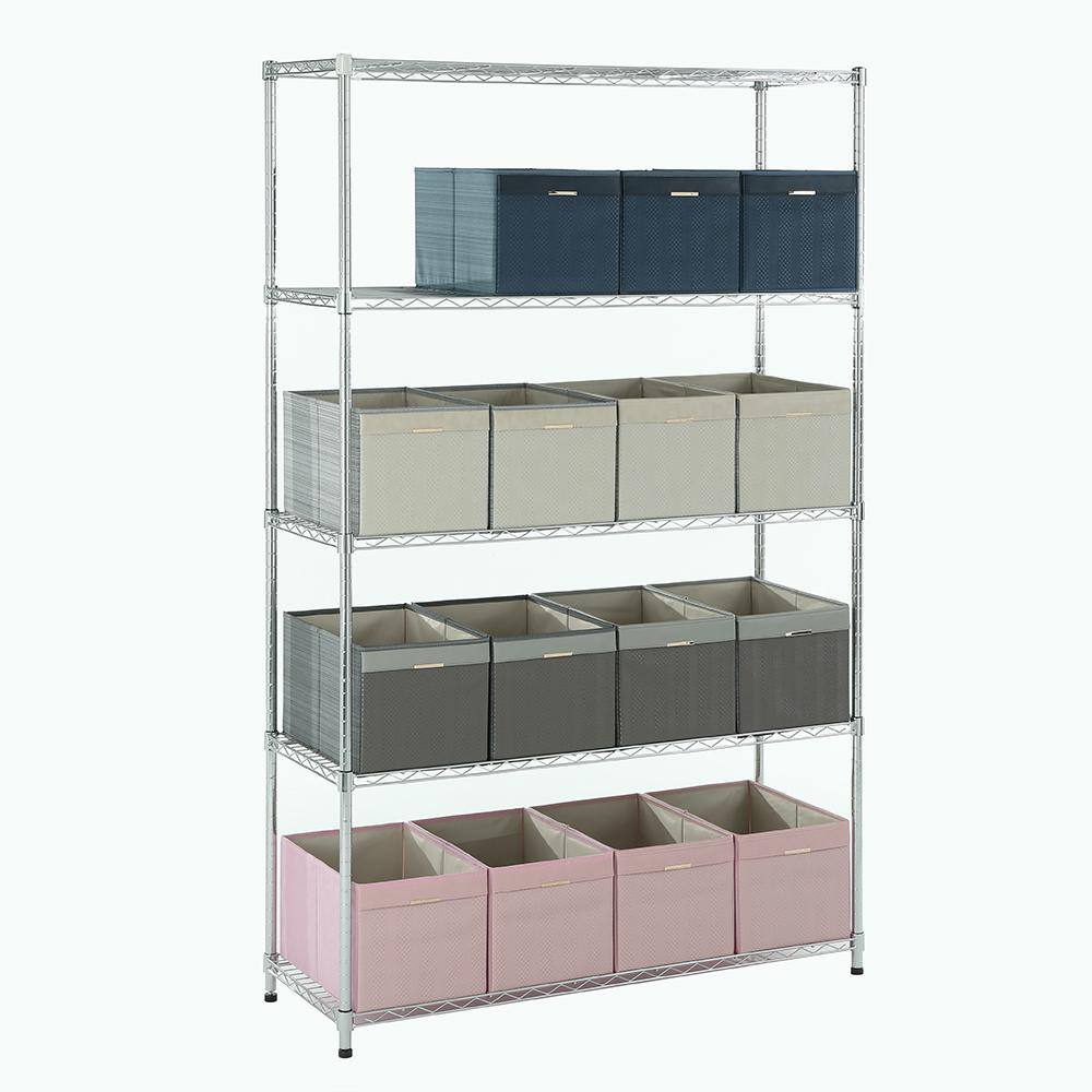 MZG Chrome 5-Tier Steel Shelving (15.7 in. x 45.3 in. x 71.4 in.) 40115181OFH501SG