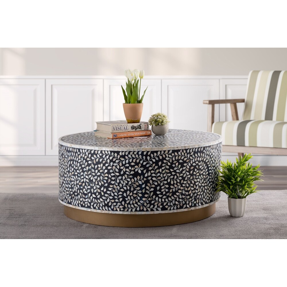 Luxe Handmade Mother of Pearl Coffee Table