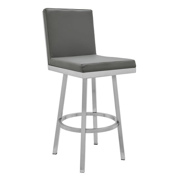 Gem Counter or Bar Stool in Faux Leather and Metal