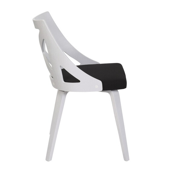 Charlotte Farmhouse Chair in White Textured Wood a...