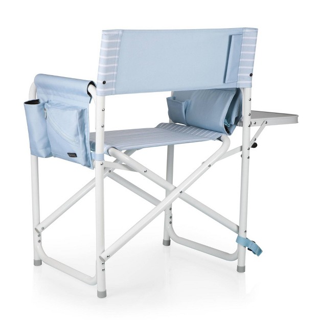 Picnic Time Outdoor Directors Chair Mod Denim Stripes