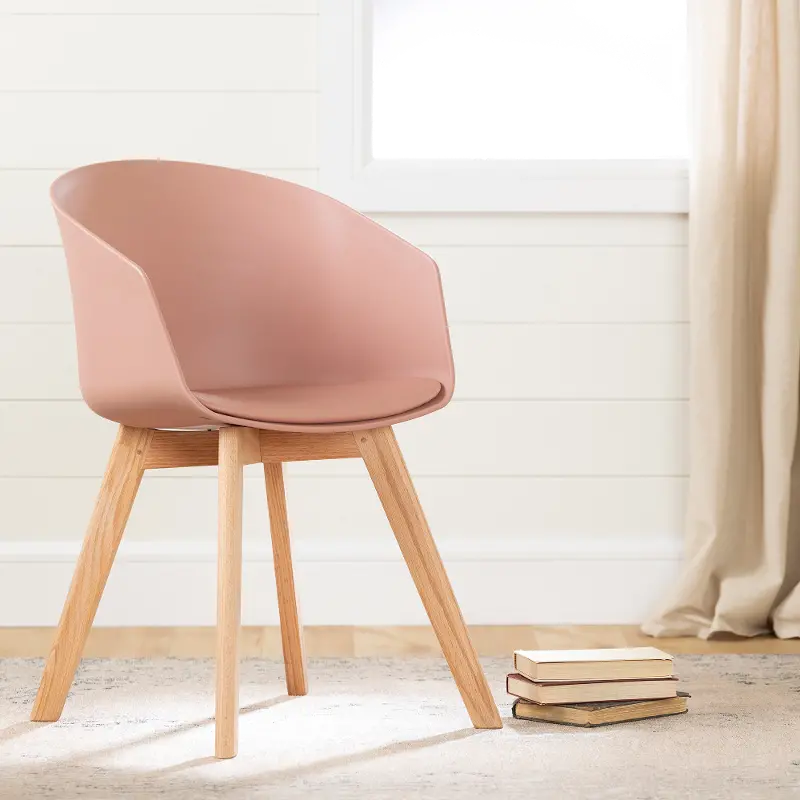 Flam Pink and Natural Dining Room Chair - South Shore