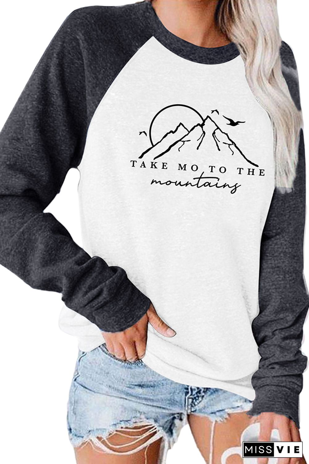 Take Me to the Mountains Long Sleeve Graphic Tee Wholesale