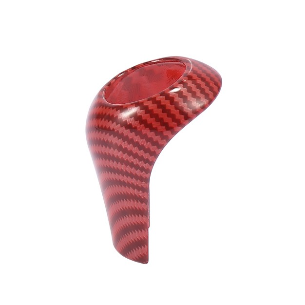 Unique Bargains Car Gear Shift Knob Cover Sticker Carbon Fiber Pattern For Mercedes benz Red 1pc