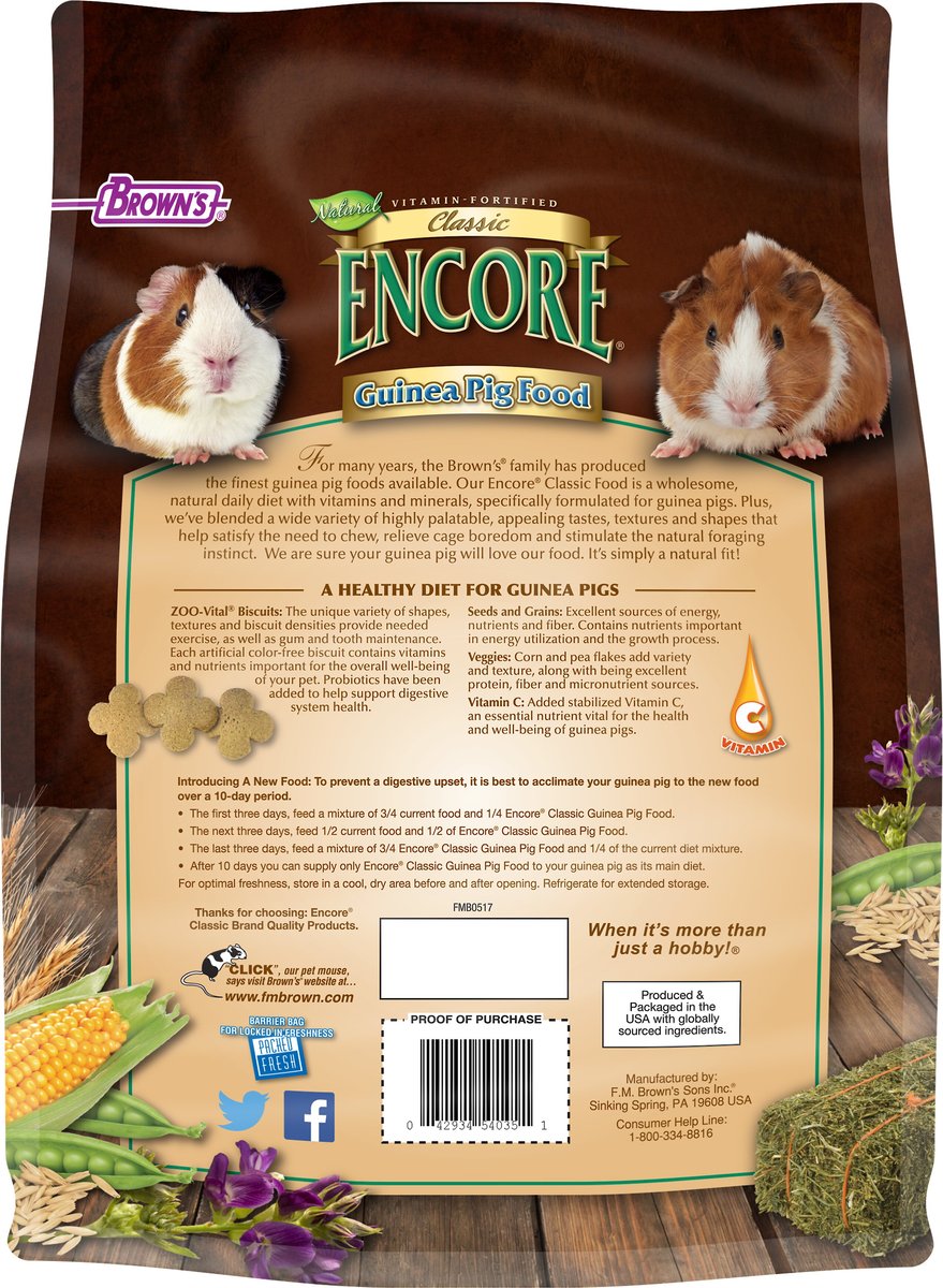 Brown's Encore Classic Natural Guinea Pig Food